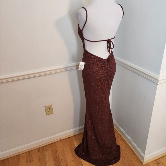 New Windsor Irene Maxi Dress Size Small Womens Sparkle Brown Mermaid For… - Picture 7 of 9